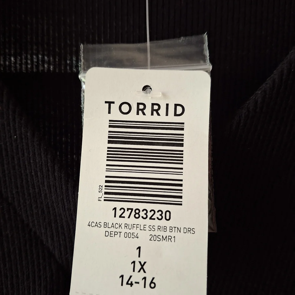 Torrid Black Ruffle Ribbed Dress - Picture 2 of 4